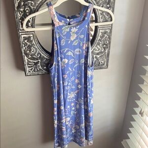 LOFT Blue Halter Floral Sundress Mini